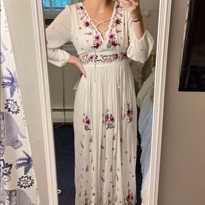 Floral lace up Maxi dress